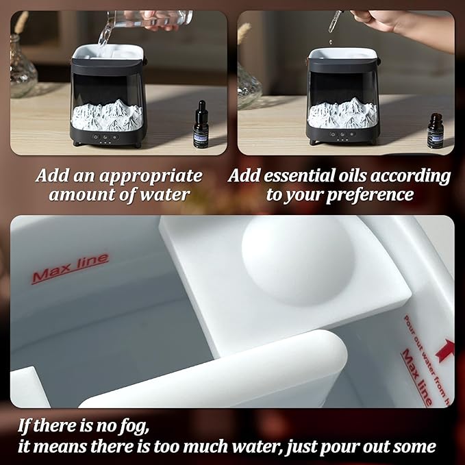 Essential Oil Diffuser for Home, Bedroom Humidifiers, Air Scent Aroma Aromatherapy Ultrasonic Machine Timer Small Mini difusor de Aromas para casa Living Room Office Decor Gifts Fireplace Aurora