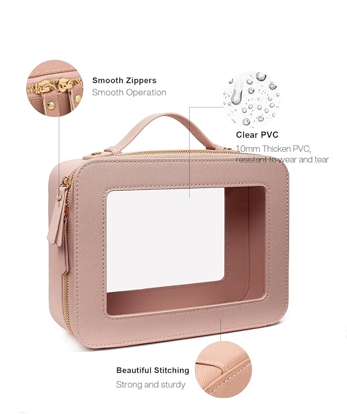 Clear Makeup Bag Small, TSA Approved Portable Toiletry Bag - Image 4