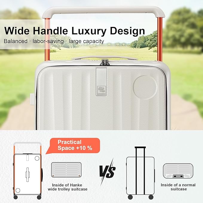 Hanke Multifunctional 26 Inch Checked Luggage Hard Shell Suitcases - Image 6