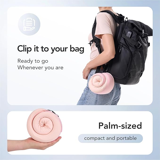 Travel Pillow, 100% Pure Memory Foam Travel Neck Pillow Airplane Neck Support - Image 5