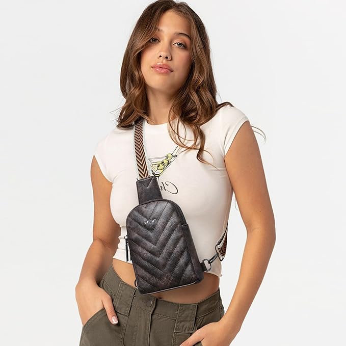 7L Sling Bag for Women Men Leather Small Sling Backpack Daypack Anti Theft - Image 2