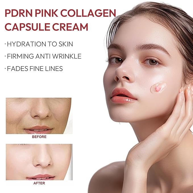 VP PDRN Pink Collagen Capsule Cream – Hydrating Face Moisturizer with Niacinamide, Lightweight Capsule Cream for Radiant, Smooth & Even-Looking Skin, 50g