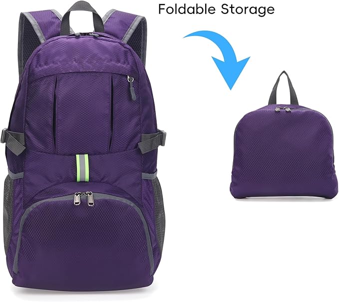 Yaopeing Lightweight Backpack, 25L Foldable Hiking Packable, Water Resistant - Image 5