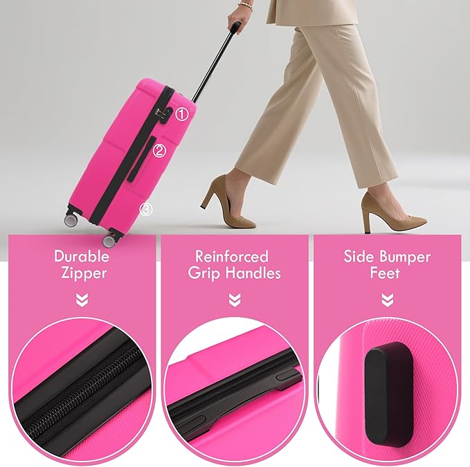 Merax Luggage Sets of 3 Piece Carry on Suitcase Airline Approved, Hardcase - Image 4