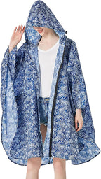 ANYOO Waterproof Rain Poncho Lightweight Reusable Hiking Hooded Coat Jacket - Image 2