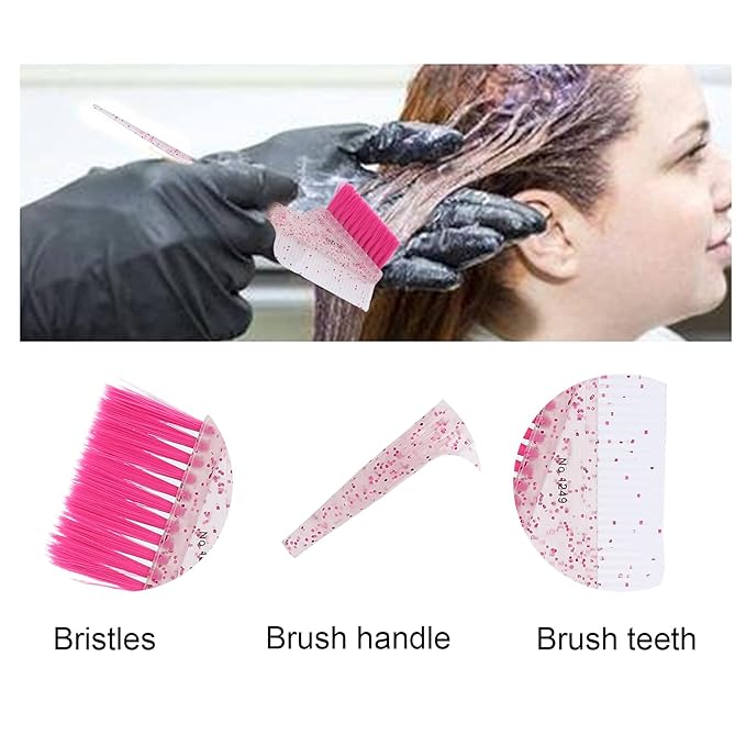 Hair Dye Brushes Comb,Hair Coloring Brush Tool DIY Hairdressing Bleach Color Brushes Coloring Applicator for Hair Salon Home Hair Dye Tools()