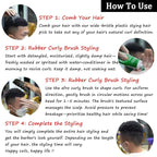 Rubber Afro Hair Brush for Curly Coily 4C Hair –Durable Washable Non-Slip Styling Tool for Twist Curl, Magic Curly Barber Curl Twist Comb for Home Salon Women Men