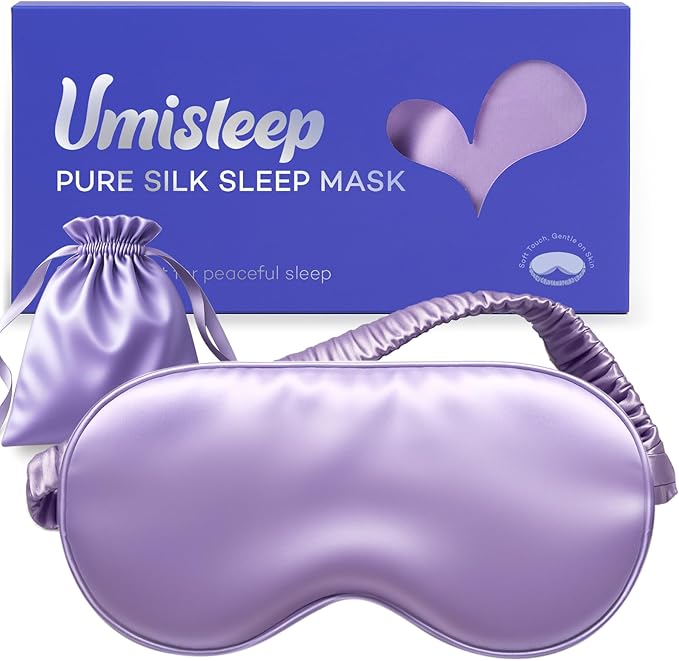 Umisleep 100% Pure Mulberry Silk Sleep Mask, 22 Momme 6A Soft Smooth Fibers by Umisleep