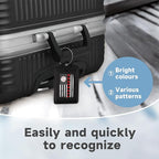 2 Pack Leather Luggage Tag for Suitcase Vintage Baseball American Flag Unique - Image 4
