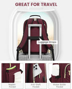 LOVEVOOK Laptop Backpack for Women, Large Travel Computer Work Bag, Business - Image 4