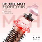 Thermal Brush, MINI & Tiny 1 Inch Ionic Curling Brush for Shiny Hair, Tourmaline Ceramic Ionic Curling Iron Brush for Short to Medium Hair, Adjustable Temperature, Dual Voltage, Compact-Size