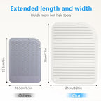Quccefods Curling Iron Mats Oversize Heat Resistant Mat Silicone Hot Hair Tools Pad for Hair Straightener Flat Irons Hair Styling Tools Countertop Protection Portable Travel Curling Mat 11"*8.26"