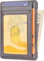 Buffway Slim Minimalist Front Pocket RFID Blocking Leather Wallets - Image 2