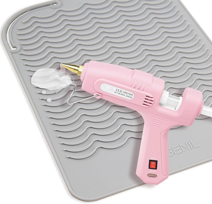 ANGENIL Large Heat Resistant Silicone Mat for Curling Iron, Flat Iron, Hair Straightener and Craft Glue Guns