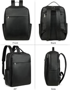 MASINTOR 15.6 inch PU Leather Laptop Backpack Purse - Image 4