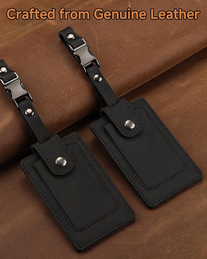 Premium Genuine Leather Luggage Tags - Image 2