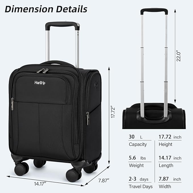 16 Inch Underseat Carry On Luggage - Image 2
