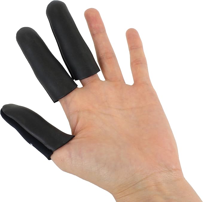 Jatai Heat Shield Professional High Heat Resistant Finger Protection Guards for Curling and Flat Irons, Wands, Blow Dryers - 3pc (Small/Medium, Black)