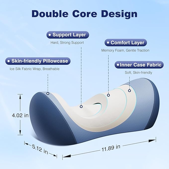 Neck Cervical Pillow Cervical Traction Device Lumbar Support Memory Foam Roll - Image 2