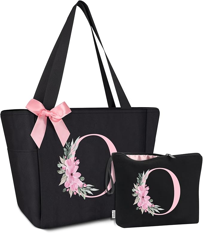Vavabox Tote Bag, A-Z Initial Monogrammed Waterproof Tote Bag, Bridesmaid Gifts by Vavabox