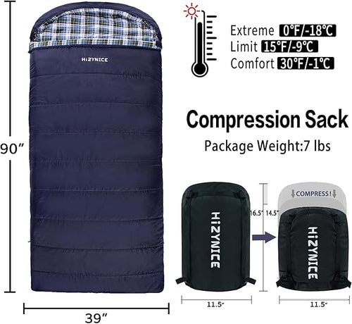 0 Degree Sleeping Bag 100% Cotton Flannel XXL - Image 2