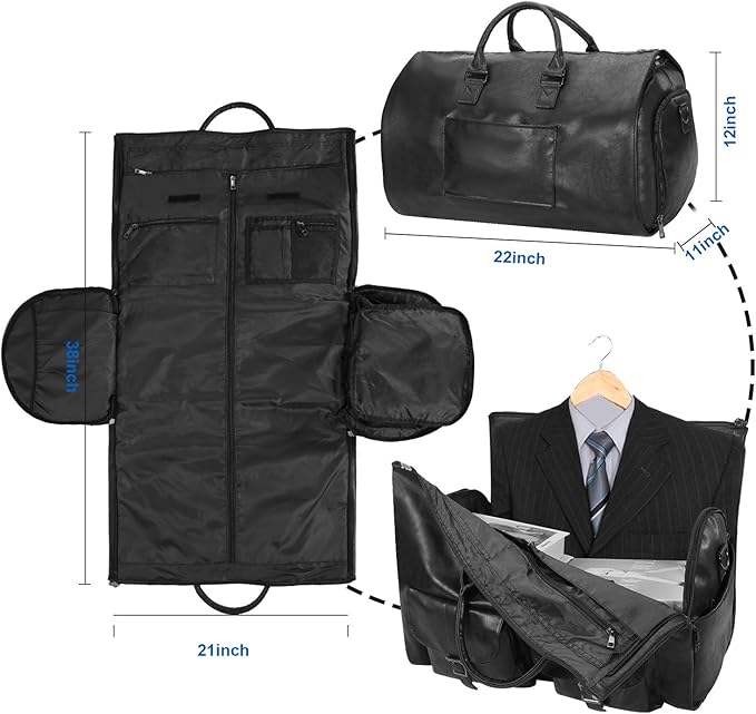 seyfocnia Convertible Travel Garment Bag, Carry on Garment Duffel Bag - Image 4