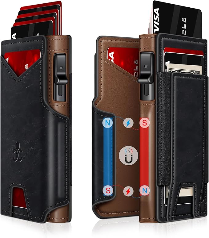 Wallet for Men Wallet with Slim Pop Up Card Holder 9-13 Cards, Bifold by SEMORID