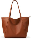 KALIDI Large Tote Bag Vegan Leather Casual Zipper Work Bag Weekender Hobo by KALIDI