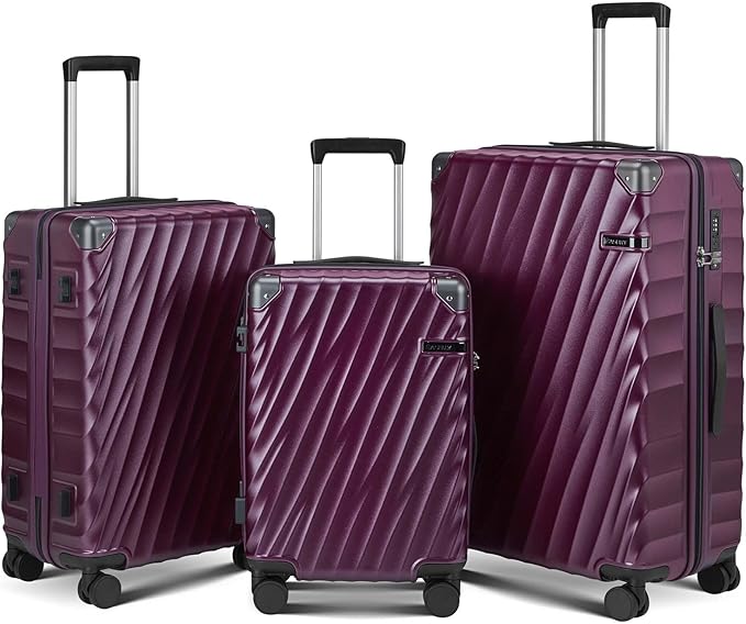 Luggage sets 3 piece with Spinner Wheels, PC Hard Shell Travel Luggage by Unknown