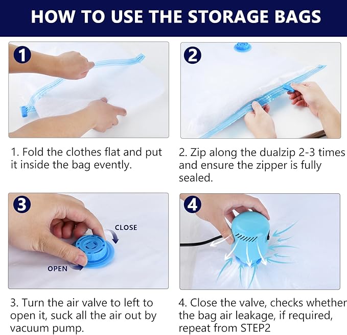 Vacuum Storage Bags for Blankets and Comforters 8 Jumbo Vacuum Seal Bags for - Image 8