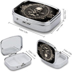 Metal 2 Compartment Pill Organizer Travel Friendly Portable Compact Pill Box - Image 3