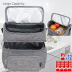 FlowFly Double Layer Cooler Insulated Lunch Bag Adult Lunch Box Large Tote Bag - Image 5
