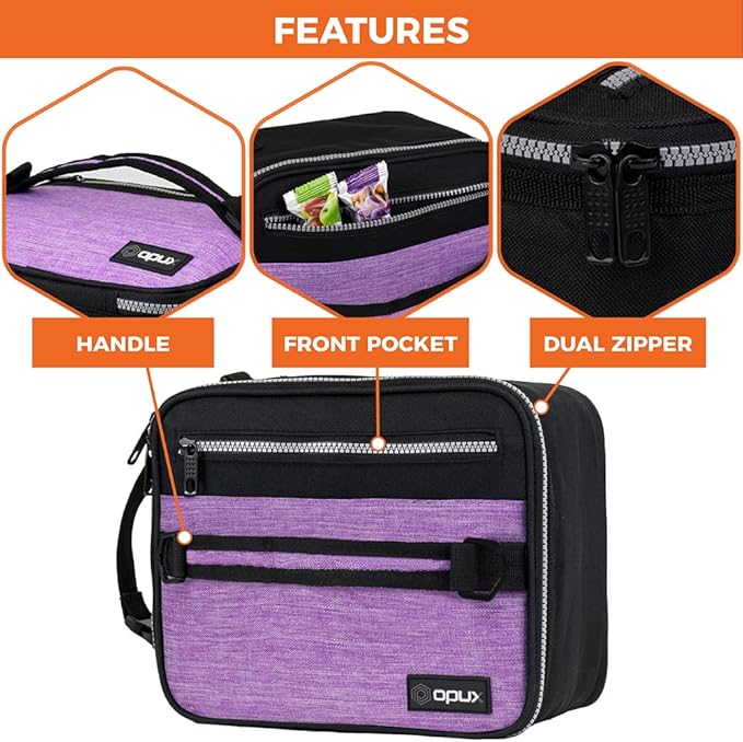 opux Insulated Lunch Box for Men Women Adult, Compact Lunch Bag for Kids Boy - Image 6