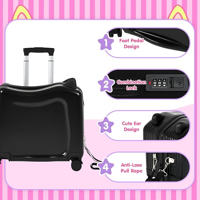 smilesun 20" Ride-On Travel Suitcase - Image 3