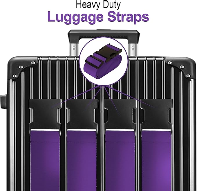 Luggage Straps for Suitcases TSA Approved Travel Belt 4 Pack by Chelmon - Image 3