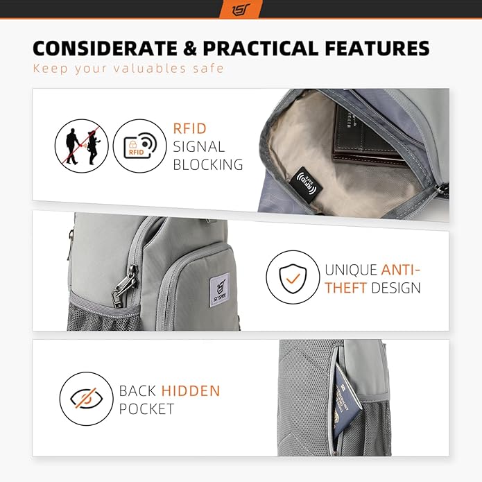 SKYSPER Sling Bag RFID Crossbody Sling Backpack Cross Body Shoulder Bag Travel - Image 3