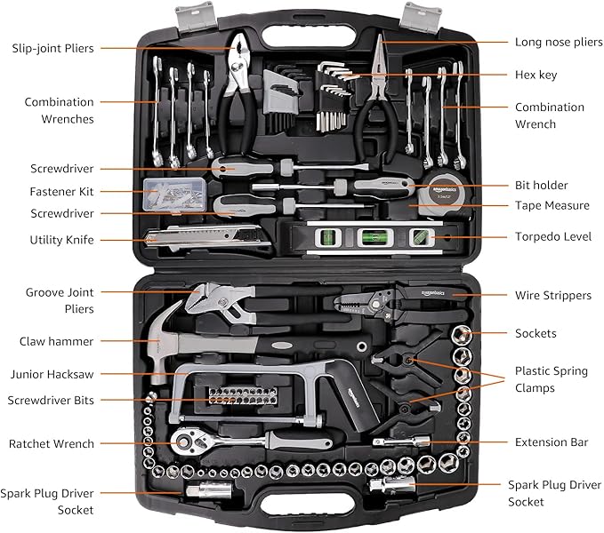 AmazonBasics 173-Piece General Household Hand Tool Set - Image 2
