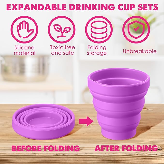 Umigy Silicone Collapsible Cup Without Lids Travel Portable Foldable Cup - Image 5