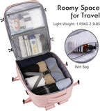 MOMUVO Large Travel Backpack Women, Flight Approved Carry On Backpack, Water - Image 3