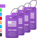 Personalized Luggage Tags, Custom Luggage Tags 4 Pack TSA Approved Double Sided by Unknown