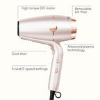 INFINITI PRO CONAIR SmoothWrap Hair Dryer, Blow Dryer with Diffuser and Concentrator Attachments, Advanced Plasma and Ceramic Technology for Less Frizz, More Volume, and Body, Champagne