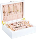 Small Jewelry Organizer for Women, 2-Layer Travel Jewelry Box by ASINGYERbyASINGYERHOME
