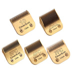5 Pack Professional Detachable Replacement Blades Set,Compatible with Andis AGC,BDC,BGC,MBG Series/Oster Classic 76/Star-Teq/Power-Teq/A5 Clipper Cut Length（1/16-1/8inch) Golden