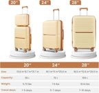 Campfun Luggage Sets 4 Piece, Expandable Carry On Luggage Set Hardshell PP - Image 2