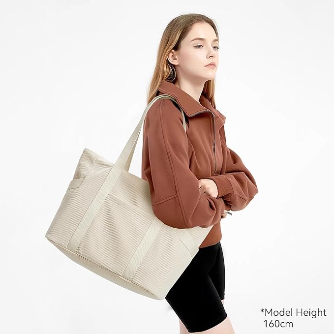 Tote Bag for Women with Zipper, Travel Tote Bags with Compartments Large - Image 2