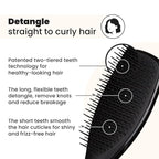 Tangle Teezer Ultimate Detangler Brush for Wet & Dry Hair, Eliminates Knots & Reduces Breakage for Straight to Wavy Hair Types, Liquorice Black