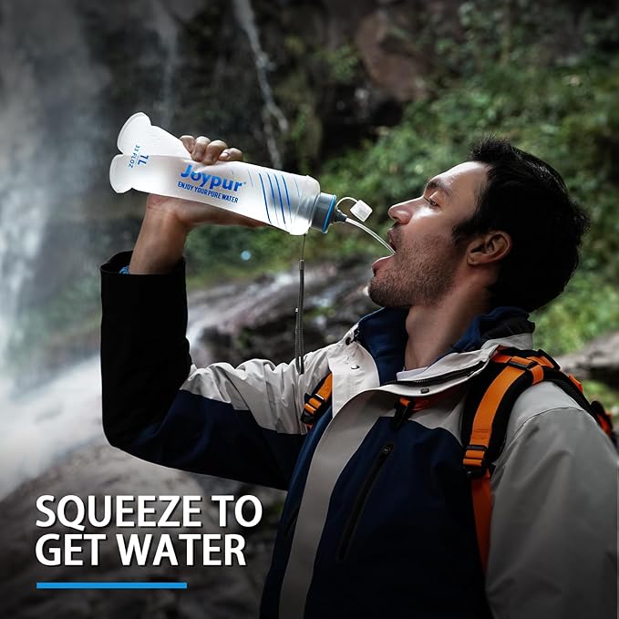 Collapsible Water Bottle with Filter - 1L Squeeze Water Filtered Bottle Camping - Image 5