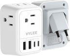 International Travel Adapter, Europe Travel Adapter by VYLEETechnology