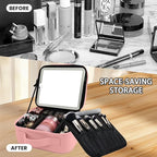 Travel Makeup Bag with LED Mirror Makeup Case with Light Up Mirror Portable - Image 6