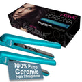 IKONIC 1.25” Floating Plates, 100% Pure Ceramic Hair Straightener & Flat Iron, Fast Heating, Anti-Static, Infrared Technology, Frizz-Free, Sleek Hair Styling Tool for Women & Professionals (Pack of 2)